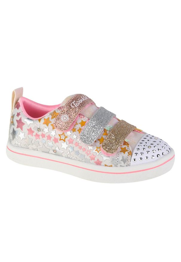 skechers - Buty do chodzenia dziewczęce, Skechers Sparkle Rayz-Star Blast. Kolor: biały, wielokolorowy, szary, różowy, żółty. Sport: turystyka piesza