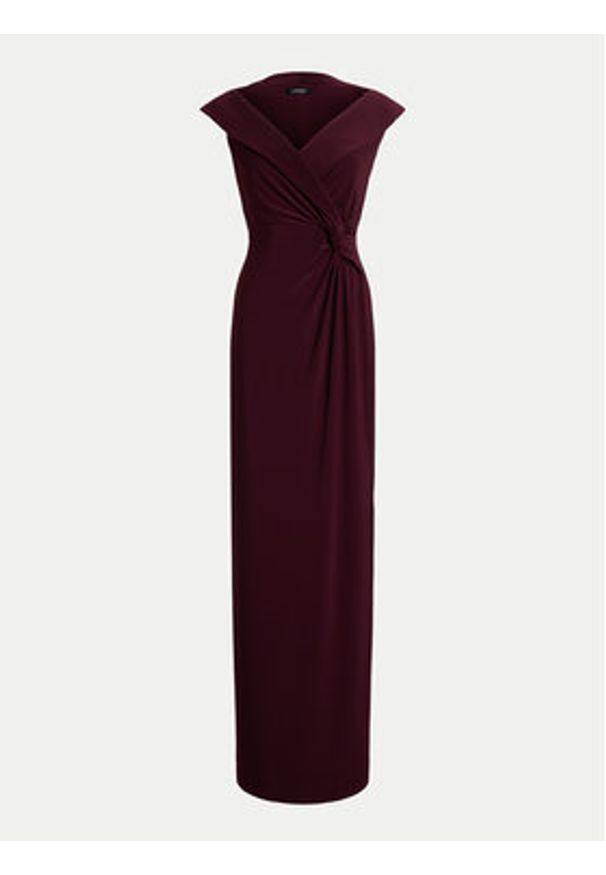 Lauren Ralph Lauren - LAUREN RALPH LAUREN Sukienka wieczorowa 253863940018 Bordowy Slim Fit. Kolor: czerwony. Materiał: syntetyk. Styl: wizytowy