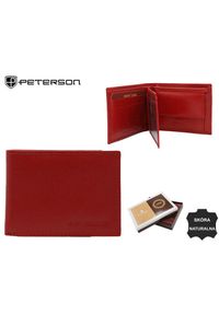 Portfel skórzany Peterson [DH] PTN RD-280-GCL czerwony. Kolor: czerwony. Materiał: skóra