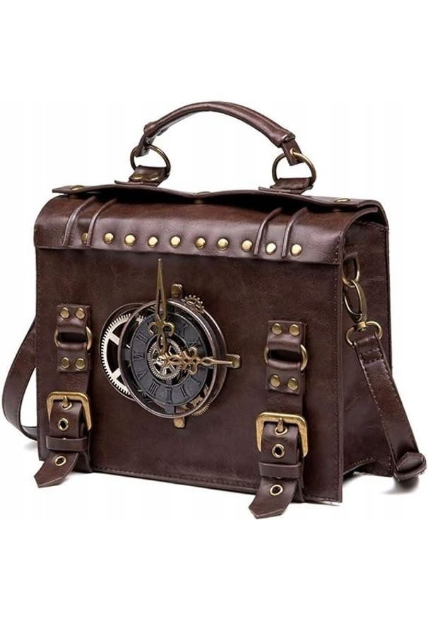 NoName - VINTAGE STEAMPUNK CROSSBODY PLECAK TORBA RETRO TECZKA GOTYCKA NA LAPTOP. Styl: vintage, retro