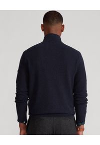 Ralph Lauren - RALPH LAUREN - Granatowy sweter z suwakiem. Typ kołnierza: polo. Kolor: niebieski. Materiał: bawełna, materiał. Długość rękawa: długi rękaw. Długość: długie. Wzór: aplikacja, haft. Styl: sportowy #5