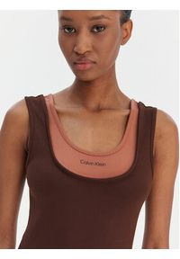 Calvin Klein Jeans Sukienka codzienna LV047E220G Brązowy Slim Fit. Okazja: na co dzień. Kolor: brązowy. Materiał: wiskoza. Typ sukienki: proste. Styl: casual #2