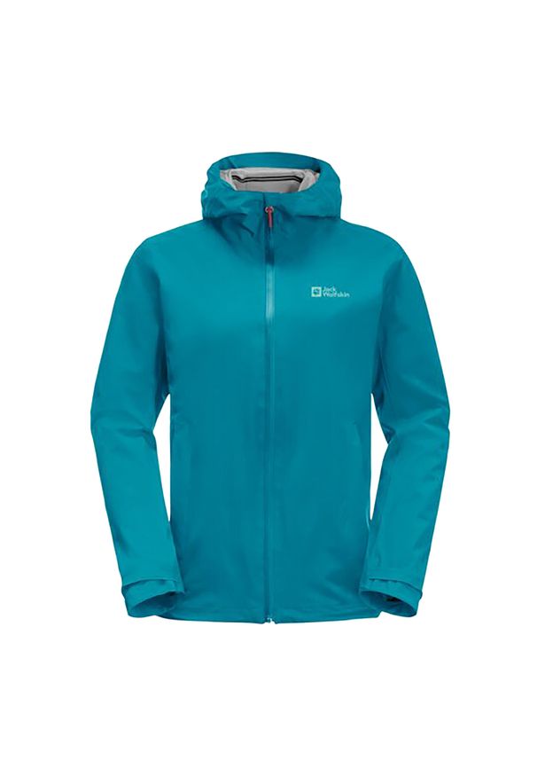 Kurtka przeciwdeszczowa damska Jack Wolfskin Highest Peak. Kolor: niebieski. Sport: turystyka piesza
