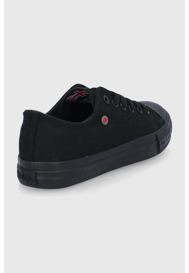 Lee Cooper tenisówki damskie kolor czarny. Nosek buta: okrągły. Zapięcie: sznurówki. Kolor: czarny. Materiał: guma