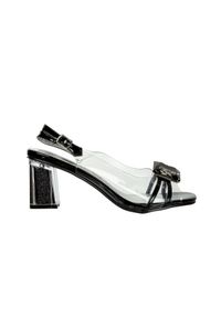 Sandały Laura Vita Matia 07 Noir 202052, Czarny, Skóra naturalna - 38. Zapięcie: sprzączka. Kolor: czarny. Materiał: skóra. Wzór: aplikacja. Obcas: na obcasie. Styl: elegancki. Wysokość obcasa: średni #1