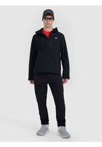 4f - 4F Kurtka softshell wiatroodporna membrana 8000 męska - czarna S. Kolor: czarny. Materiał: softshell. Technologia: Primaloft. Sport: turystyka piesza, wspinaczka