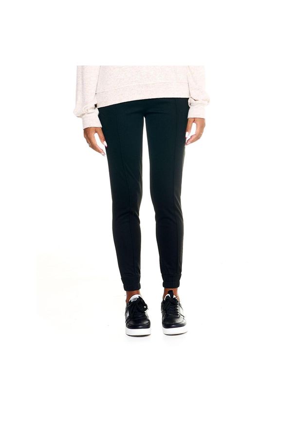 LEONE 1947 APPAREL - Damskie spodnie Leone z mankietem Winter Chic Boxing. Kolor: czarny. Materiał: tkanina. Sport: fitness