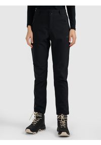 4f - 4F Spodnie trekkingowe softshell membrana 10000 damskie - czarne S. Stan: podwyższony. Kolor: czarny. Materiał: softshell. Technologia: Primaloft. Sport: wspinaczka, turystyka piesza #2