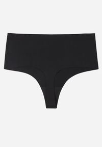 Renee - Czarne 3-Pack Majtki Bezszwowe Typu Stringi High Waist Cinossa. Stan: podwyższony. Kolor: czarny. Materiał: len, satyna. Wzór: gładki #3