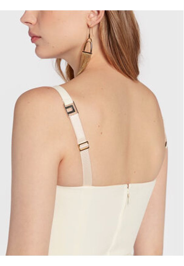 Elisabetta Franchi Kombinezon TU-007-27E2-V440 Biały Slim Fit. Kolor: biały. Materiał: syntetyk