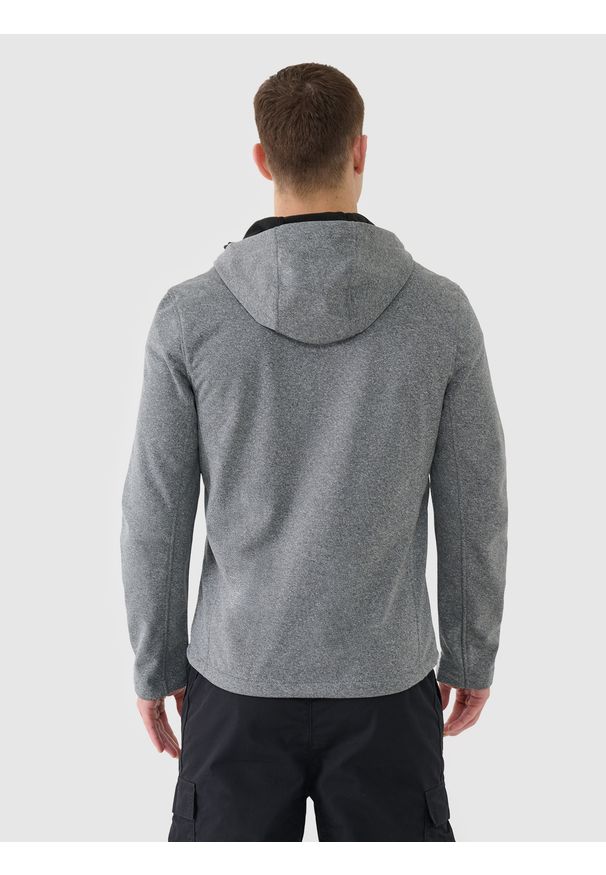 4f - 4F Kurtka softshell wiatroodporna membrana 5 000 męska - szara 3XL. Typ kołnierza: kołnierzyk stójkowy, kaptur. Kolor: szary. Materiał: softshell. Technologia: Windstopper. Sezon: zima. Sport: wspinaczka