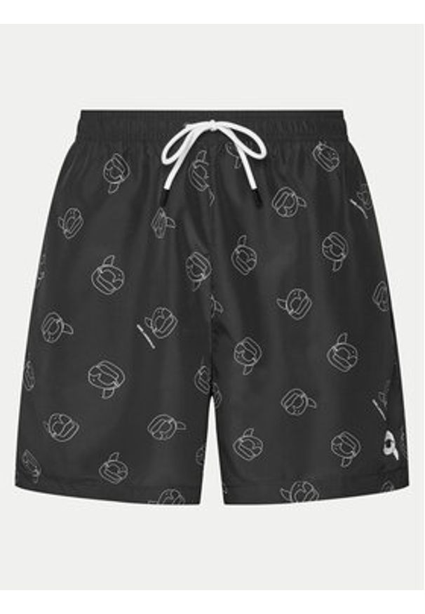 Karl Lagerfeld - KARL LAGERFELD Szorty kąpielowe A1M46060 Czarny Regular Fit. Kolor: czarny. Materiał: syntetyk