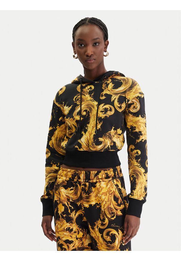 Versace Jeans Couture Bluza 80HAI313 FS196 Czarny Regular Fit. Typ kołnierza: kołnierzyk włoski. Kolor: czarny. Materiał: bawełna