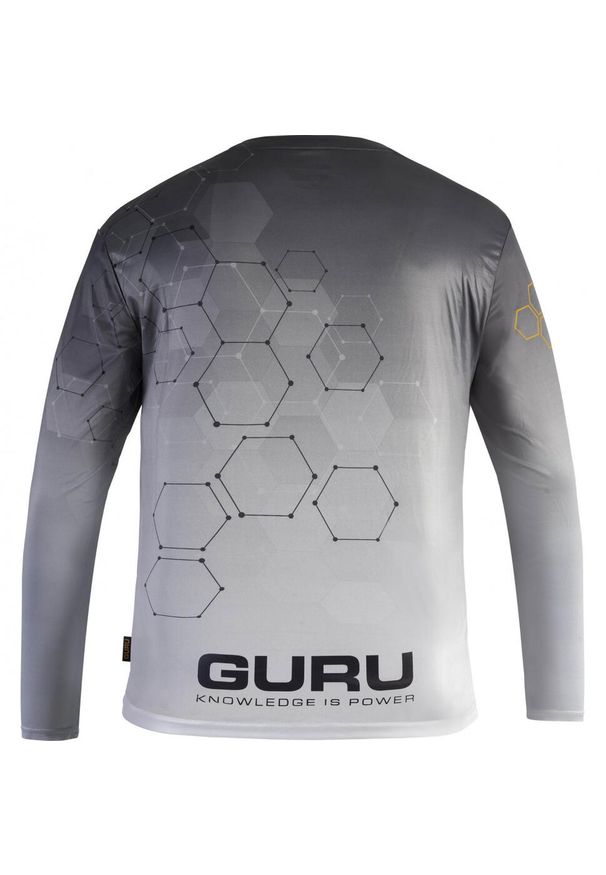 GURU - Koszulka Wędkarska Przeciwsłoneczna Guru Hexagon Cool Shirt Upf 50+. Kolor: szary. Długość rękawa: długi rękaw