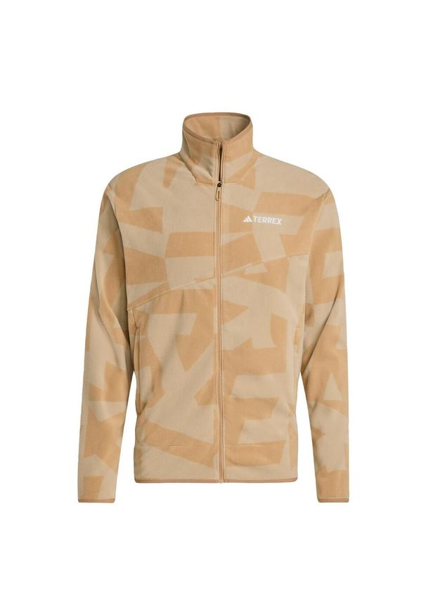 Adidas - Bluza Terrex Multi Printed Full-Zip Fleece. Kolor: brązowy, zielony, wielokolorowy. Materiał: polar, materiał. Sport: turystyka piesza
