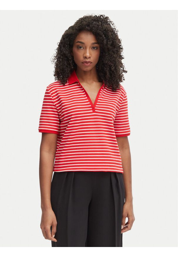 TOMMY HILFIGER - Tommy Hilfiger Polo WW0WW48720 Czerwony Relaxed Fit. Typ kołnierza: polo. Kolor: czerwony. Materiał: bawełna