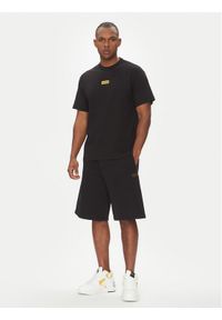 Versace Jeans Couture T-Shirt 78GAHT08 Czarny Regular Fit. Kolor: czarny. Materiał: bawełna