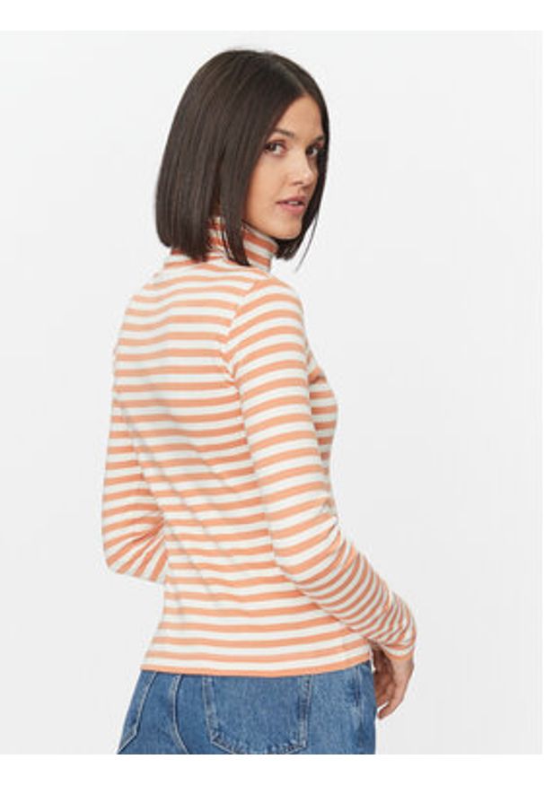 Calvin Klein Jeans Golf J20J222246 Pomarańczowy Slim Fit. Typ kołnierza: golf. Kolor: pomarańczowy. Materiał: bawełna