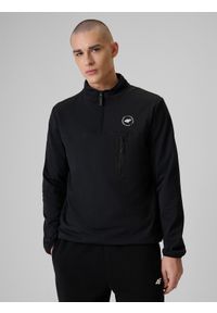 4f - 4F Bluza relaxed bez kaptura męska - czarna L. Okazja: na co dzień. Typ kołnierza: bez kaptura. Kolor: czarny. Styl: casual #1