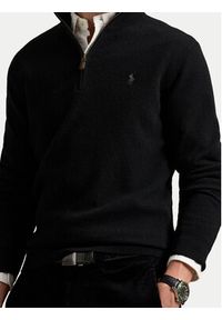 Polo Ralph Lauren Sweter 710876756002 Czarny Regular Fit. Typ kołnierza: polo. Kolor: czarny. Materiał: wełna #3
