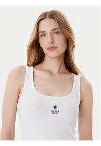 Guess Jeans Top W4YP48 KA0H1 Biały Regular Fit. Kolor: biały. Materiał: bawełna #4