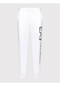 EA7 Emporio Armani Spodnie dresowe 8NPPC3 PJ05Z 1101 Biały Slim Fit. Kolor: biały. Materiał: dresówka, bawełna