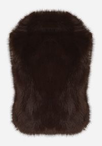 Born2be - Brązowa Kamizelka Futerko z Szerokim Kołnierzem i Kieszeniami Nettisa. Okazja: do pracy, na co dzień, na spotkanie biznesowe. Typ kołnierza: golf. Kolor: brązowy. Materiał: futro. Styl: klasyczny, casual, elegancki, biznesowy #4