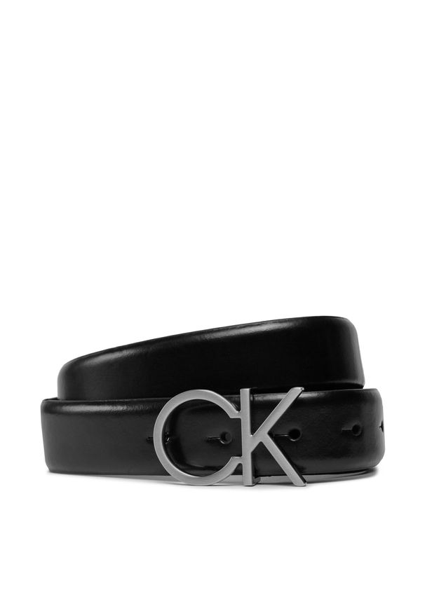 Pasek Damski Calvin Klein Re-Lock Ck Logo Belt 30mm K60K610157 BAX. Kolor: czarny. Materiał: skóra