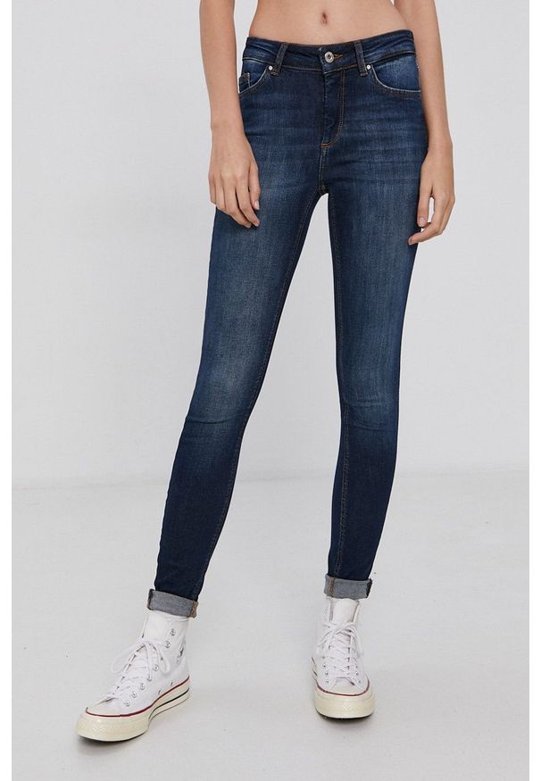 only - Only Jeansy damskie medium waist. Kolor: niebieski