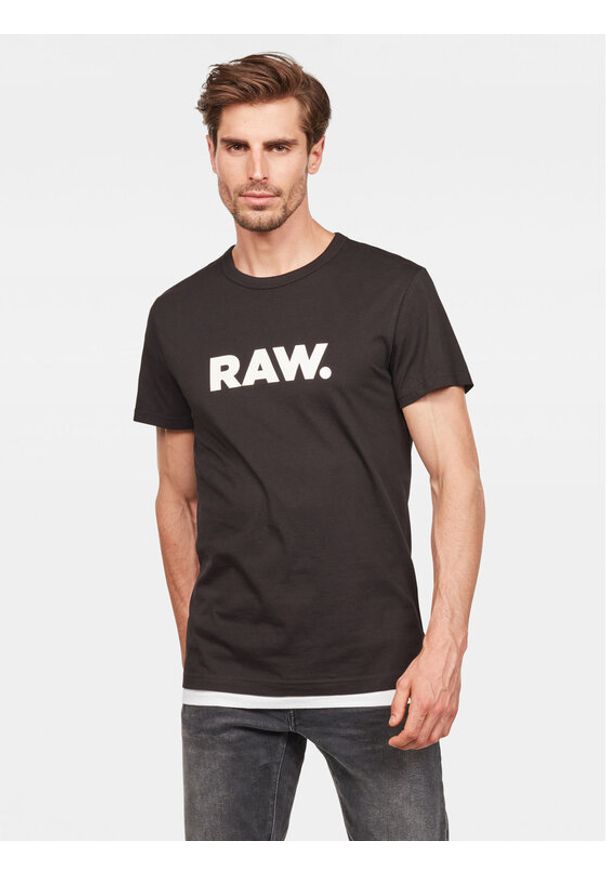 G-Star RAW - G-Star Raw T-Shirt Holorn D08512-8415 Czarny Regular Fit. Kolor: czarny. Materiał: bawełna