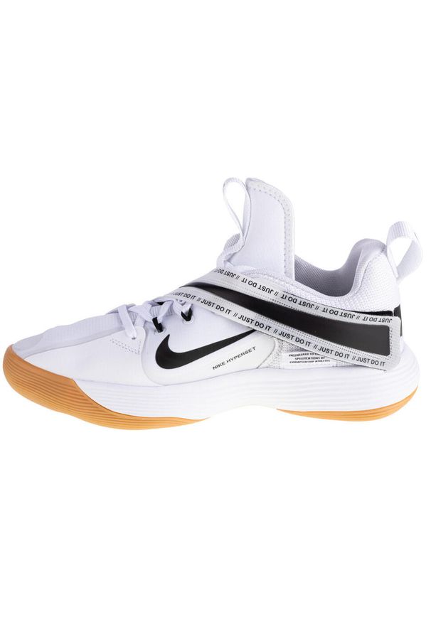 Buty siatkarskie męskie Nike React Hyperset. Zapięcie: sznurówki. Kolor: biały, wielokolorowy, czarny. Materiał: materiał, syntetyk, tkanina. Szerokość cholewki: normalna