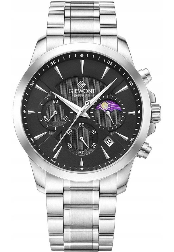 Zegarek Giewont Zegarek Męski Chronograph Sapphire Srebrny GW9460-B2. Kolor: srebrny
