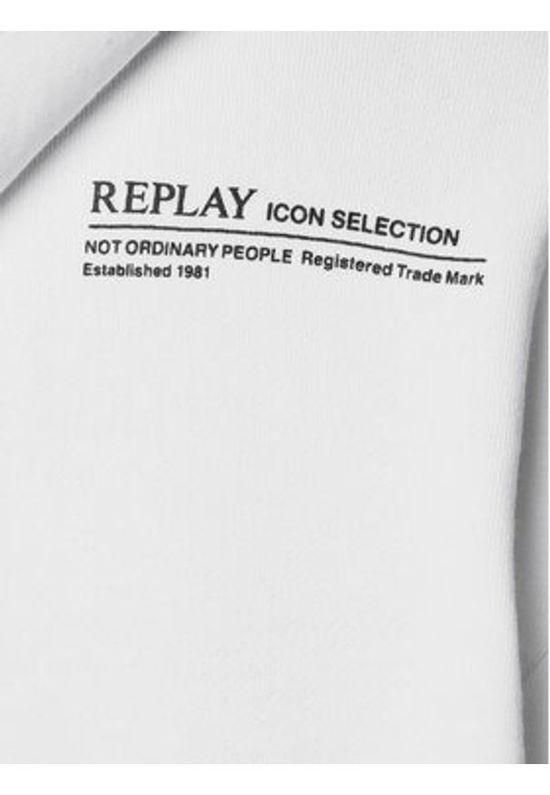 Replay Bluza W3704E.000.23650P Biały Regular Fit. Kolor: biały. Materiał: bawełna