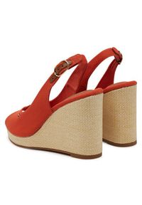 TOMMY HILFIGER - Tommy Hilfiger Espadryle Flag High Wedge Espad Slingback FW0FW08597 Pomarańczowy. Kolor: pomarańczowy. Materiał: materiał #6