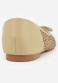 Born2be - Ciemnobeżowe Siateczkowe Balerinki z Plecioną Cholewką z Kokardką Lilinrelle. Okazja: na co dzień. Kolor: beżowy. Materiał: jeans. Szerokość cholewki: normalna. Styl: casual, klasyczny, elegancki #7