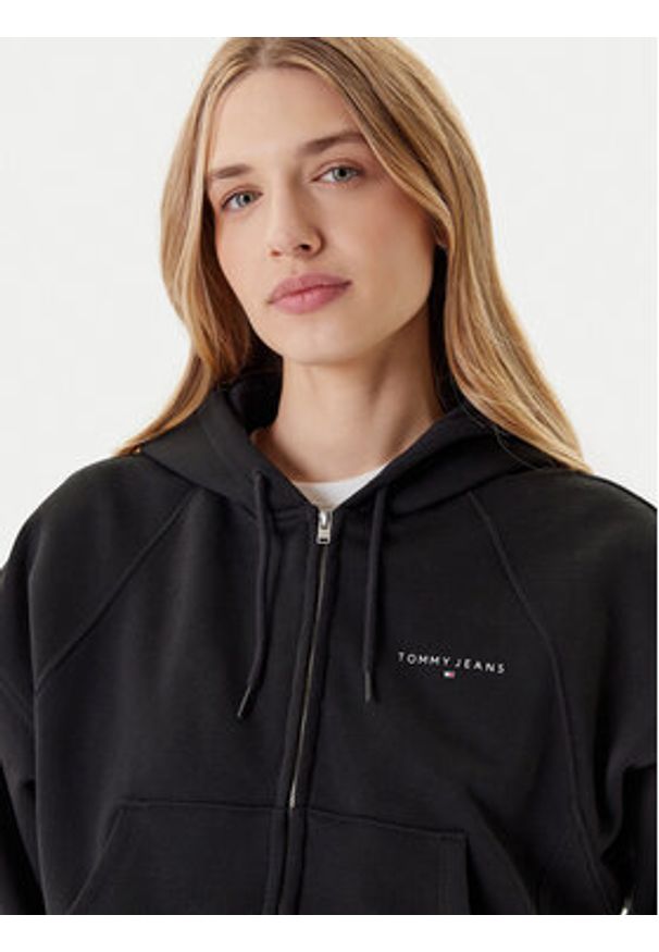 Tommy Jeans Bluza Linear DW0DW21163 Czarny Boxy Fit. Kolor: czarny. Materiał: bawełna