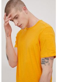 Tom Tailor t-shirt bawełniany kolor pomarańczowy gładki. Kolor: pomarańczowy. Materiał: bawełna. Wzór: gładki