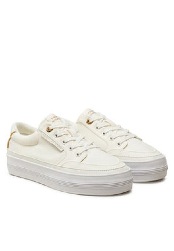 TOMMY HILFIGER - Tommy Hilfiger Sneakersy Essential Vulc Textile Sneaker FW0FW08323 Écru. Materiał: materiał