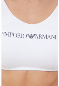 Emporio Armani Underwear biustonosz kolor biały. Kolor: biały. Materiał: dzianina, materiał. Rodzaj stanika: odpinane ramiączka