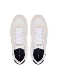 TOMMY HILFIGER - Tommy Hilfiger Sneakersy Th Basket Core Leather Suede Mix FM0FM05881 Biały. Kolor: biały. Materiał: skóra #2