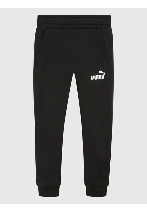 Puma Spodnie dresowe Essential Logo 586974 Czarny Regular Fit. Kolor: czarny. Materiał: bawełna