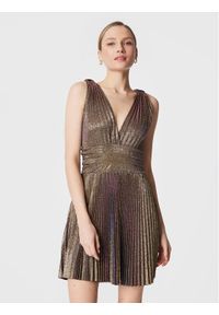 Liu Jo Sukienka koktajlowa CF2050 J1887 Złoty Slim Fit. Kolor: złoty. Materiał: syntetyk. Styl: wizytowy