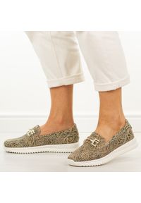 Beżowe skórzane mokasyny damskie Filippo Dp7656/26. Okazja: na co dzień. Kolor: beżowy. Materiał: skóra. Szerokość cholewki: normalna. Sezon: wiosna, lato. Styl: casual, elegancki #1