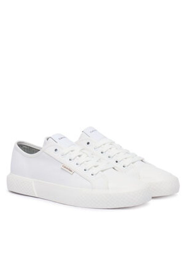 Calvin Klein Trampki Vulc HW0HW02975 Biały. Kolor: biały. Materiał: materiał