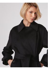 Simple Płaszcz przejściowy PLD502-01 Czarny Relaxed Fit. Kolor: czarny. Materiał: syntetyk #10