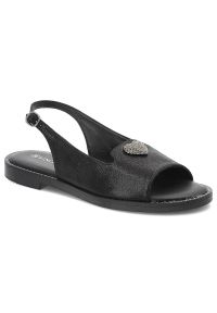 Czarne Sandały Vinceza Lekkie Eleganckie Obuwie Damskie. Okazja: na co dzień. Zapięcie: pasek. Kolor: czarny. Materiał: materiał. Sezon: lato. Styl: elegancki