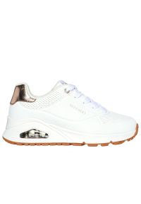 skechers - Buty młodzieżowe Skechers Uno Gen 1 Shimmer Away 310545LWHT - białe. Zapięcie: sznurówki. Kolor: biały. Materiał: guma, skóra, syntetyk. Szerokość cholewki: normalna. Model: Skechers Sport