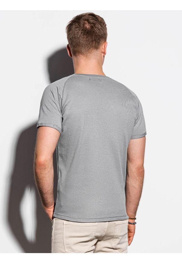 Szary t-shirt Ombre Clothing klasyczny