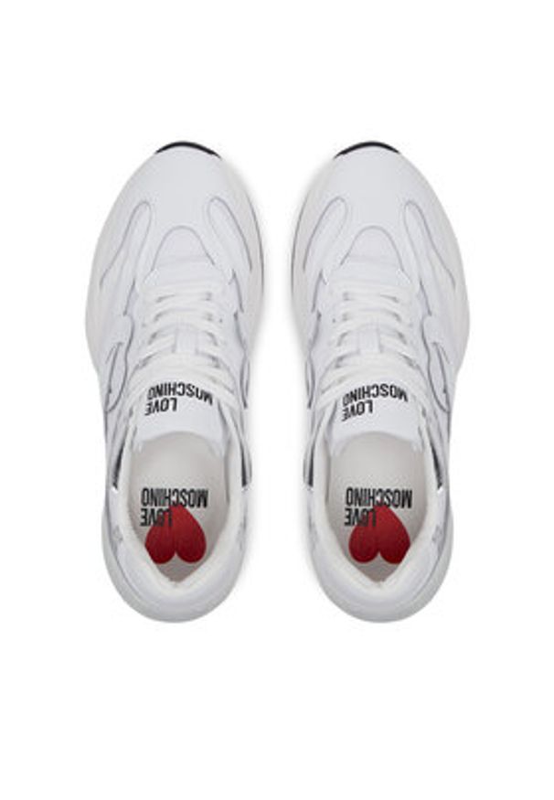 Love Moschino - LOVE MOSCHINO Sneakersy JA15326G1MIQE10A Biały. Kolor: biały. Materiał: skóra