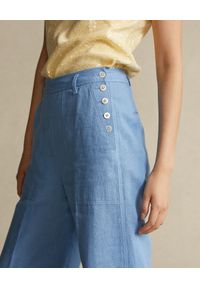 Ralph Lauren - RALPH LAUREN - Niebieskie lniane spodnie. Kolor: biały. Materiał: len #3